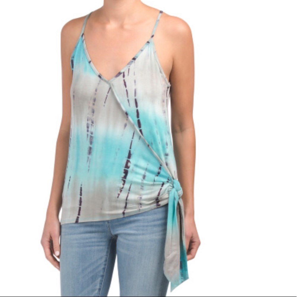 Tie dye side tie wrap tank